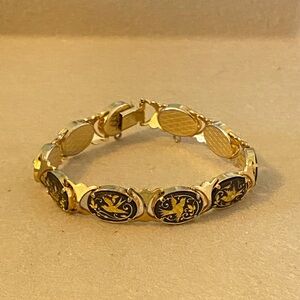Damascene Goldtone Bracelet